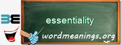 WordMeaning blackboard for essentiality